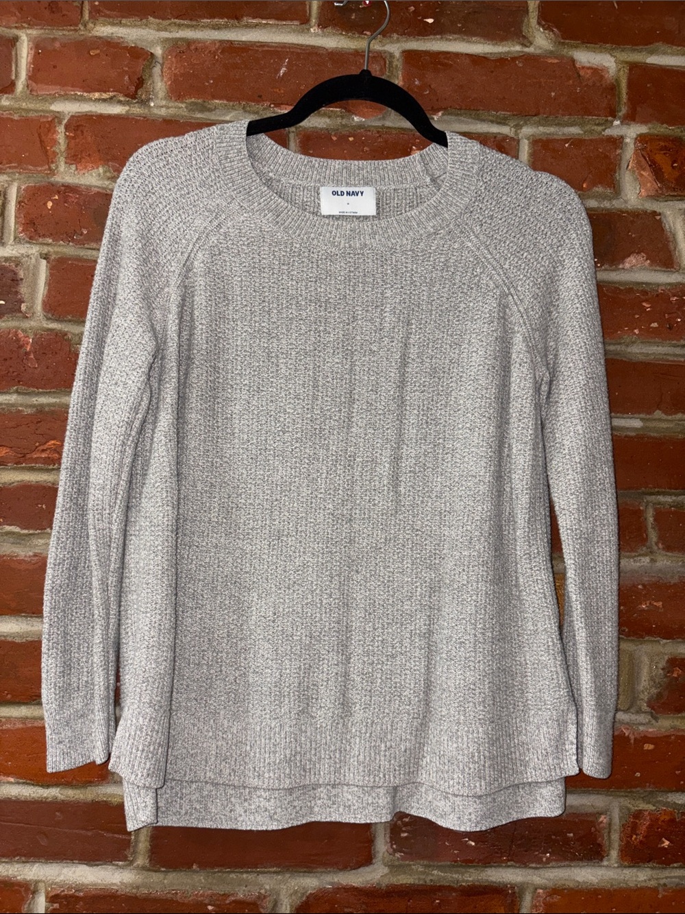 Old Navy Heather Gray Raglan Crewneck Sweater
